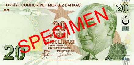 20 liiran etupuoli